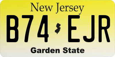 NJ license plate B74EJR