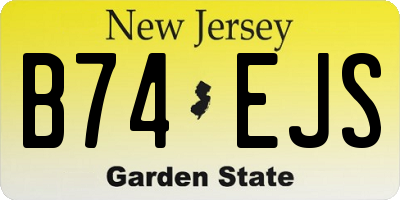 NJ license plate B74EJS