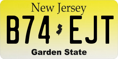 NJ license plate B74EJT