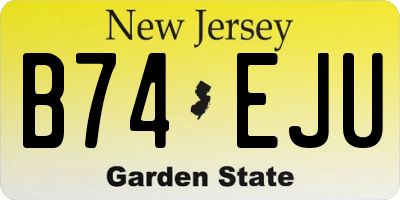 NJ license plate B74EJU