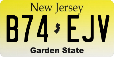 NJ license plate B74EJV