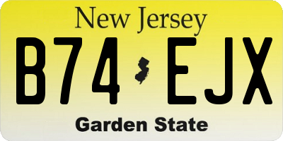 NJ license plate B74EJX