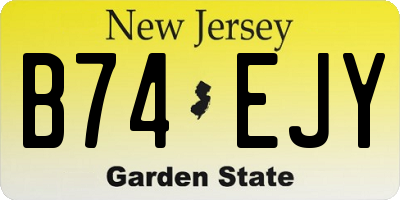 NJ license plate B74EJY