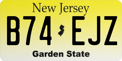 NJ license plate B74EJZ