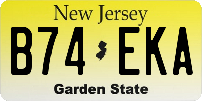 NJ license plate B74EKA