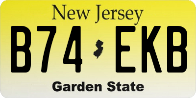 NJ license plate B74EKB