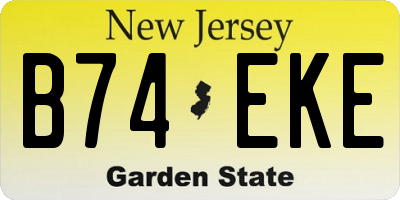 NJ license plate B74EKE