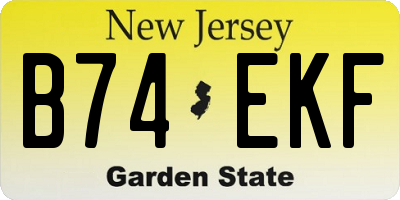 NJ license plate B74EKF