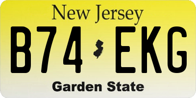 NJ license plate B74EKG