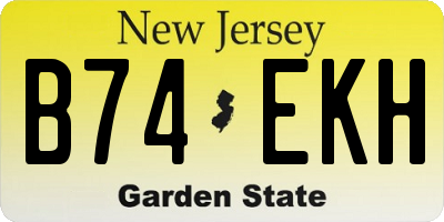 NJ license plate B74EKH