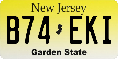 NJ license plate B74EKI