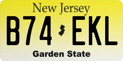NJ license plate B74EKL
