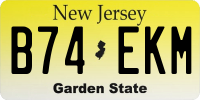 NJ license plate B74EKM