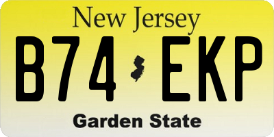 NJ license plate B74EKP