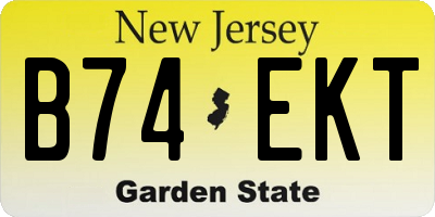 NJ license plate B74EKT