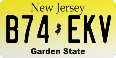 NJ license plate B74EKV