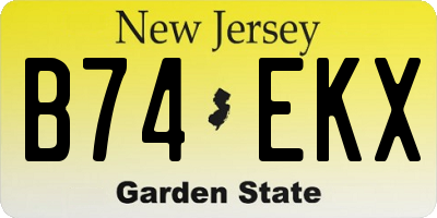 NJ license plate B74EKX