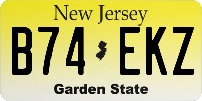 NJ license plate B74EKZ