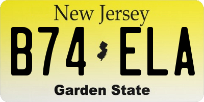 NJ license plate B74ELA