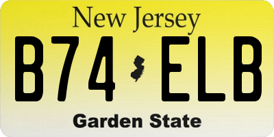 NJ license plate B74ELB