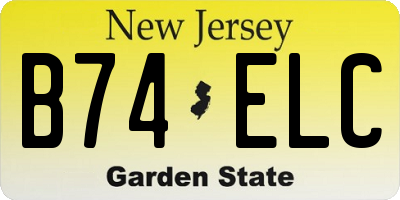 NJ license plate B74ELC