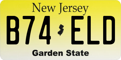 NJ license plate B74ELD