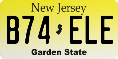 NJ license plate B74ELE