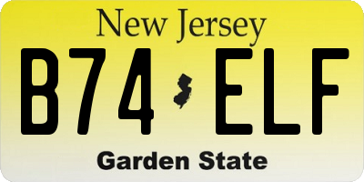 NJ license plate B74ELF