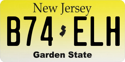 NJ license plate B74ELH