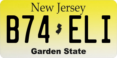 NJ license plate B74ELI