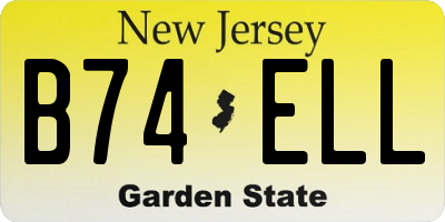 NJ license plate B74ELL