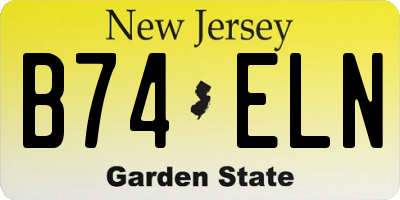 NJ license plate B74ELN