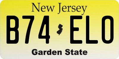 NJ license plate B74ELO