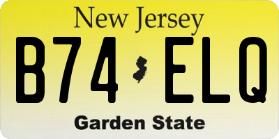 NJ license plate B74ELQ