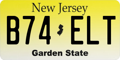 NJ license plate B74ELT