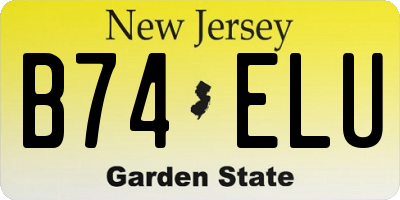 NJ license plate B74ELU