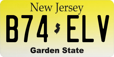 NJ license plate B74ELV