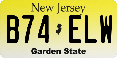 NJ license plate B74ELW