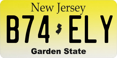 NJ license plate B74ELY