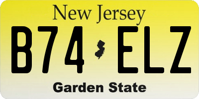 NJ license plate B74ELZ