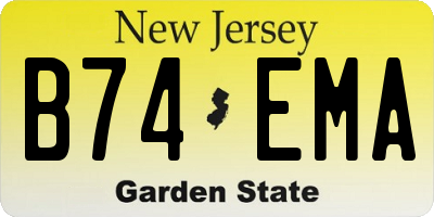 NJ license plate B74EMA