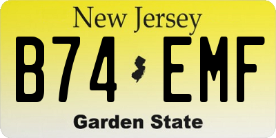 NJ license plate B74EMF