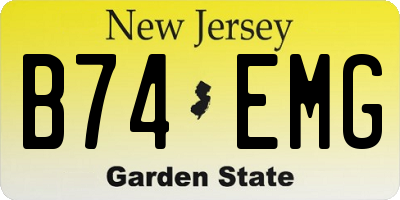 NJ license plate B74EMG