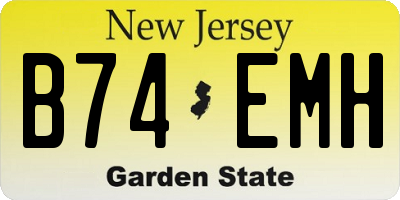 NJ license plate B74EMH
