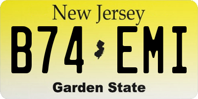 NJ license plate B74EMI
