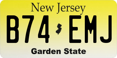 NJ license plate B74EMJ