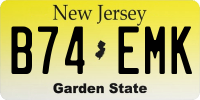 NJ license plate B74EMK