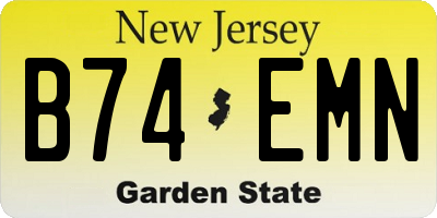 NJ license plate B74EMN