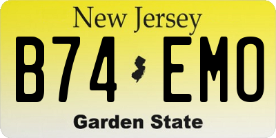 NJ license plate B74EMO