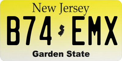 NJ license plate B74EMX